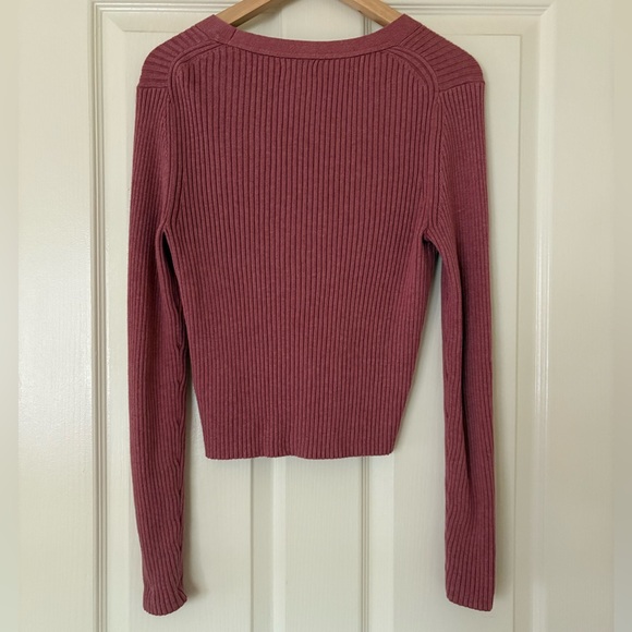 GAP Women's Mauve Ribbed Cardigan - size M - Picture 4 of 5